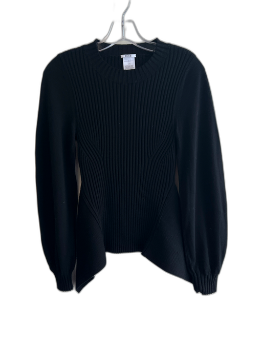 Wolford Size Small Black Wool Blend Ribbed Long Sleeve Round Neck Top Black / Small