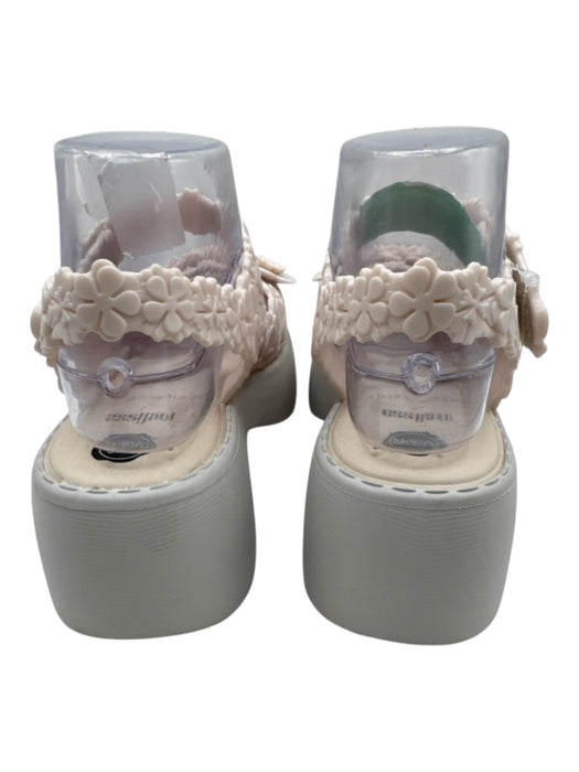 Melissa Shoe Size 7 Cream & Blush Rubber Jelly Floral Applique Platform Sandals Cream & Blush / 7