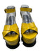 Nostrasantissima Shoe Size 37 Yellow Patent Leather Foam Sole Platform Sandals Yellow / 37