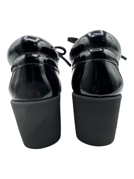 Burberry Shoe Size 37 Black Patent Leather Chunk Heel Square Toe Loafer Shoes Black / 37