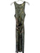 Reiss Size Small Green Print Sleeveless Jungle Print Maxi Dress Green Print / Small