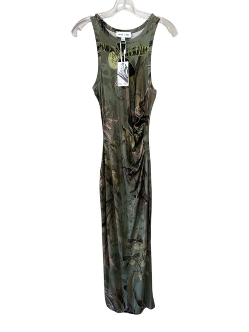 Reiss Size Small Green Print Sleeveless Jungle Print Maxi Dress Green Print / Small