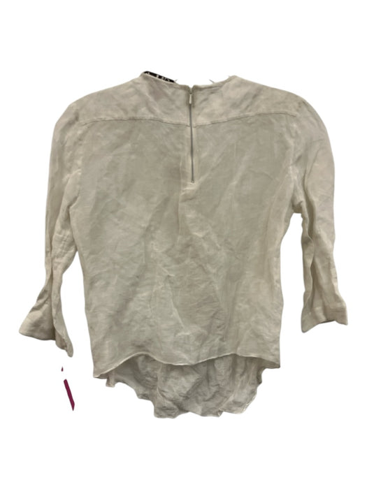 Chloe Size 36 / Small Ivory White Viscose Blend Pintuck Ruffle Button Down Top Ivory White / 36 / Small