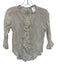 Chloe Size 36 / Small Ivory White Viscose Blend Pintuck Ruffle Button Down Top Ivory White / 36 / Small