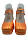 Up2Step Shoe Size 38 Orange PU Leather Croc Embossed Mary Jane Platform Pumps Orange / 38