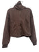 Spanx Size XS Brown Cotton Blend Fleece Hooded Full Zip Jacket Brown / XS
