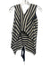 Roland Mouret Size 2 Black & Beige Cotton Blend Ribbed Stripe Open Back Top Black & Beige / 2