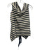 Roland Mouret Size 2 Black & Beige Cotton Blend Ribbed Stripe Open Back Top Black & Beige / 2