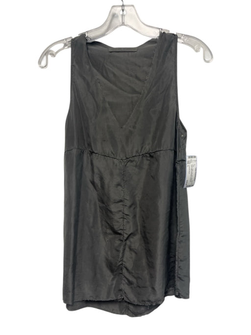 Transit Par Such Size L Gray Silk Distressed seam detail Sleeveless Top Gray / L