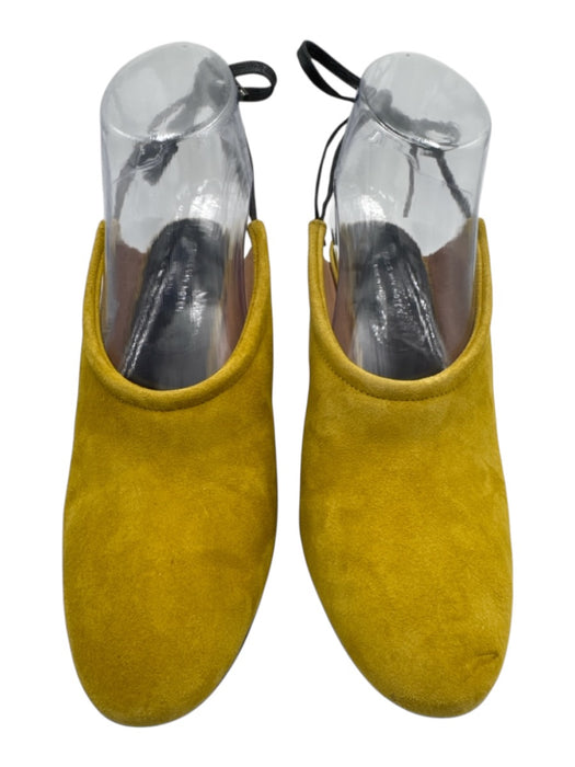 Dries Van Noten Shoe Size 37 Charteruse Yellow Suede Lace Up Slingback Mules Charteruse Yellow / 37