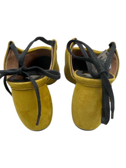 Dries Van Noten Shoe Size 37 Charteruse Yellow Suede Lace Up Slingback Mules Charteruse Yellow / 37
