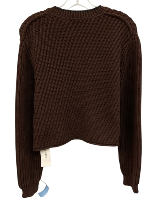 Acne Studios Size XS Dark Brown Cotton Blend Ribbed V Neck Long Sleeve Sweater Dark Brown / XS