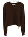 Acne Studios Size XS Dark Brown Cotton Blend Ribbed V Neck Long Sleeve Sweater Dark Brown / XS