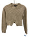 European Culture Size S Khaki Wool Blend Cable Knit Long Sleeve Sweater Khaki / S
