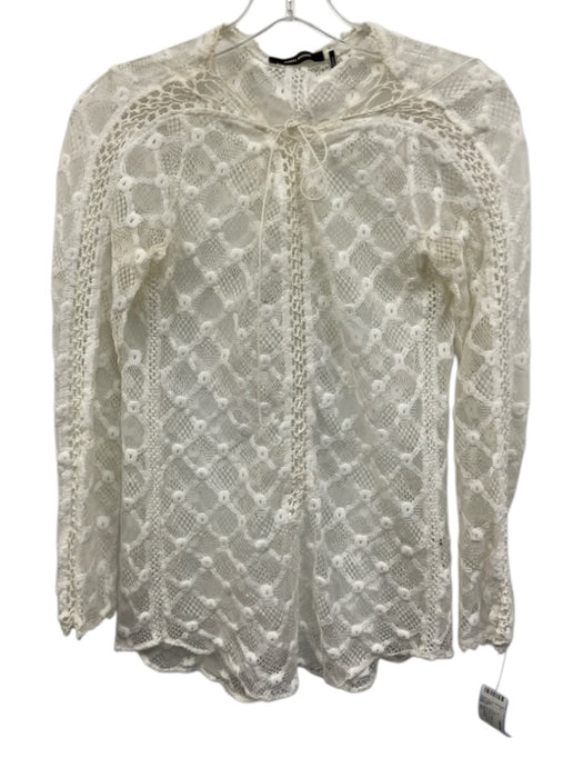 Isabel Marant Size XS White No Fabric Tag Lace Long Sleeve Lace Up Top White / XS