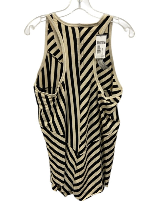 Rick Owens DRKSHDW Size XS Cream & Black Cotton Striped Sleeveless Tie Waist Top Cream & Black / XS