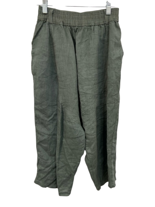 Nicholas K Size XXS Green Linen Elastic Waist Pockets Pants Green / XXS