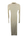 Eterne Size XS Cream Cotton Ribbed Turtleneck Long Sleeve Maxi Dress Cream / XS