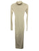 Eterne Size XS Cream Cotton Ribbed Turtleneck Long Sleeve Maxi Dress Cream / XS