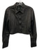 8 by Yoox Size XS Black Lambskin Leather Button Front Long Sleeve Jacket Black / XS