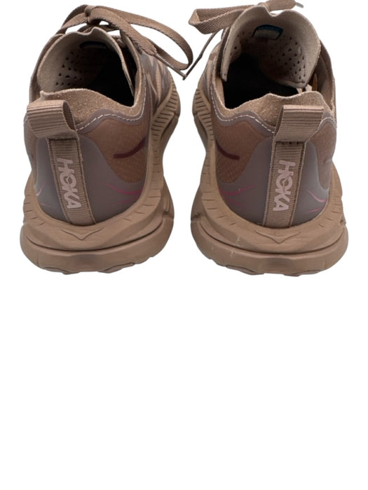 Hoka Shoe Size 7 Brown & Purple Textile Round Toe Translucent Lace Up Sneakers Brown & Purple / 7