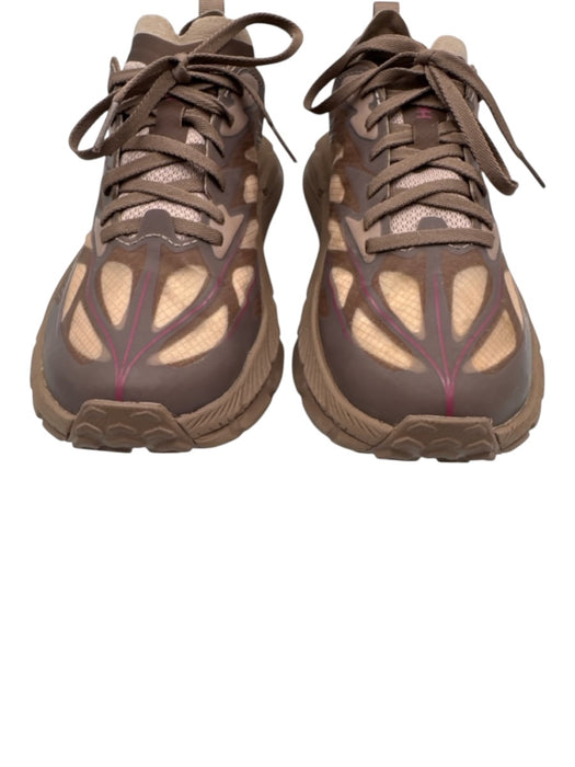 Hoka Shoe Size 7 Brown & Purple Textile Round Toe Translucent Lace Up Sneakers Brown & Purple / 7