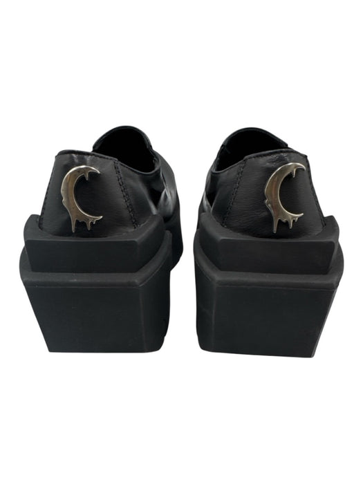Argue Culture Shoe Size 37 Black Leather Upper Silver Hardware Chunky Loafers Black / 37