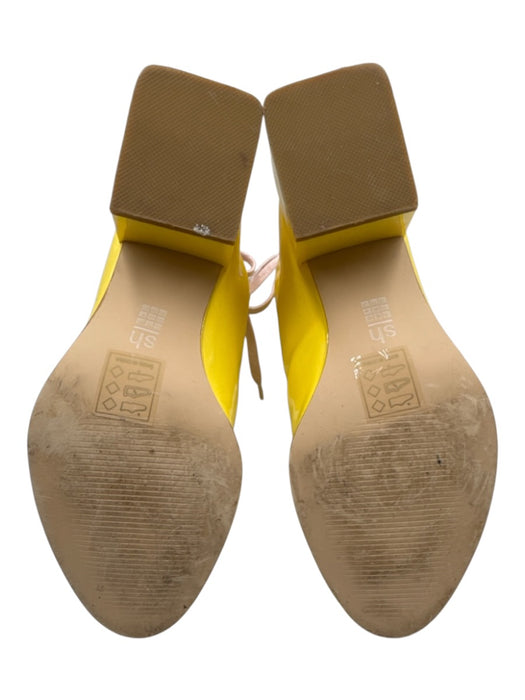 SH Shoe Size 37 Yellow &  Lilac Manmade Material Almond Toe Lace Up Booties Yellow &  Lilac / 37