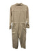 Prana Size XS Beige Cotton Blend Long Sleeve Zip Front Patch Pockets Jumpsuit Beige / XS