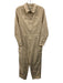 Prana Size XS Beige Cotton Blend Long Sleeve Zip Front Patch Pockets Jumpsuit Beige / XS
