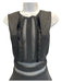 Valentino Size Small Black Viscose Blend Sleeveless Open Knit Fringe Dress Black / Small