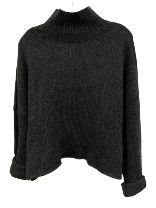 One Teaspoon Size XS Dark Gray Polyester Blend Long Sleeve Ribbed Tulip Sweater Dark Gray / XS