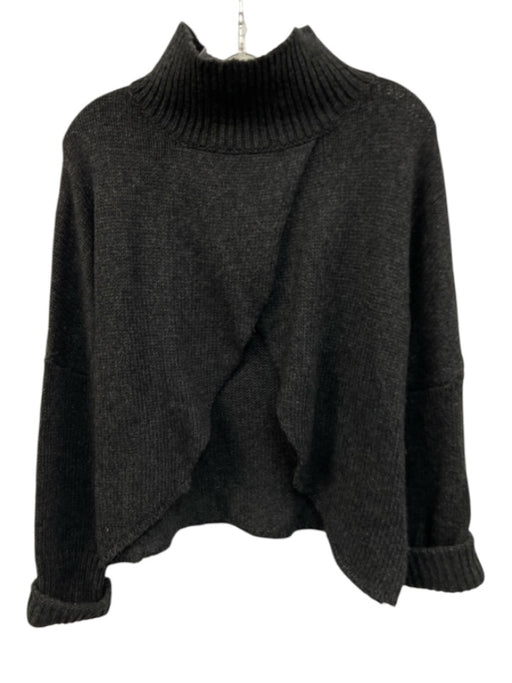 One Teaspoon Size XS Dark Gray Polyester Blend Long Sleeve Ribbed Tulip Sweater Dark Gray / XS