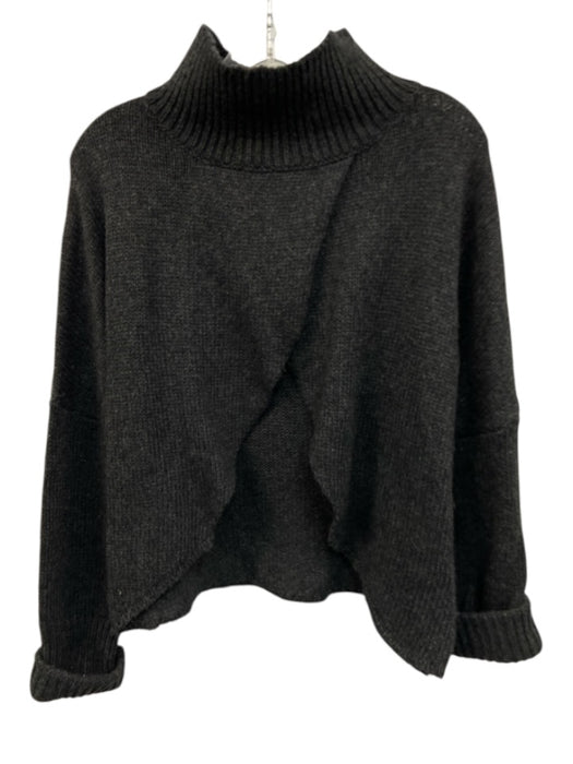 One Teaspoon Size XS Dark Gray Polyester Blend Long Sleeve Ribbed Tulip Sweater Dark Gray / XS
