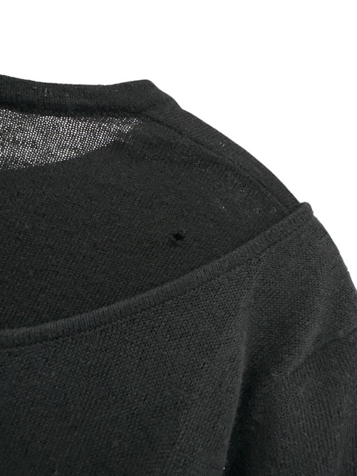 Y-3 Yohji Yamamoto Adidas Size XS Black & White Wool Blend Long Sleeve Sweater Black & White / XS