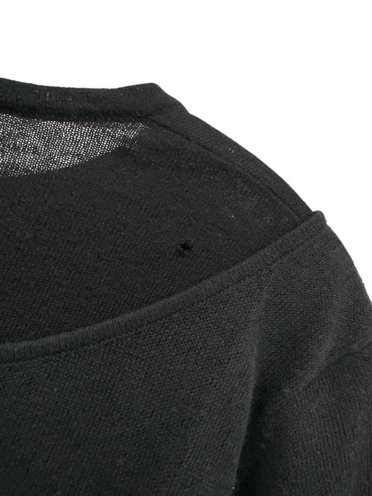 Y-3 Yohji Yamamoto Adidas Size XS Black & White Wool Blend Long Sleeve Sweater Black & White / XS