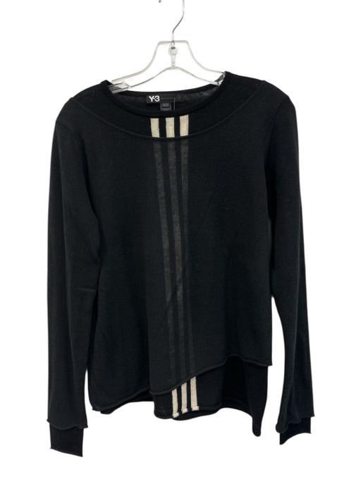 Y-3 Yohji Yamamoto Adidas Size XS Black & White Wool Blend Long Sleeve Sweater Black & White / XS
