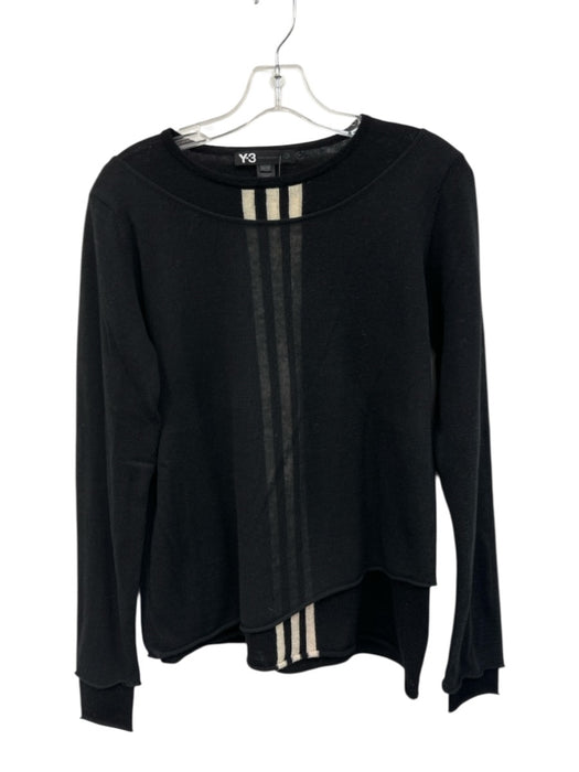 Y-3 Yohji Yamamoto Adidas Size XS Black & White Wool Blend Long Sleeve Sweater Black & White / XS
