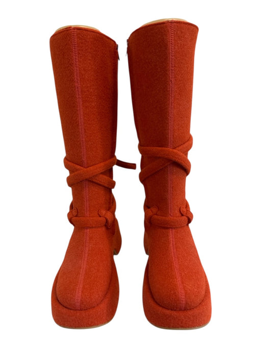 Camper Shoe Size 37 Orange Wool Blend Knee High Round Toe Platform Boots Orange / 37