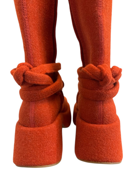 Camper Shoe Size 37 Orange Wool Blend Knee High Round Toe Platform Boots Orange / 37
