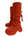 Camper Shoe Size 37 Orange Wool Blend Knee High Round Toe Platform Boots Orange / 37