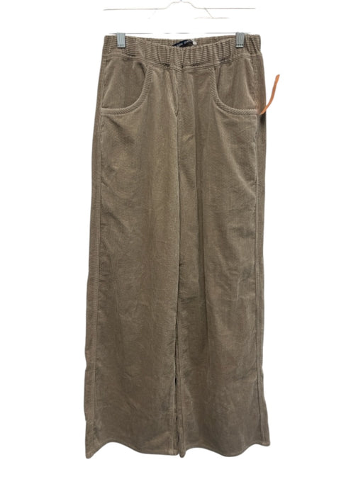 Sofie D'Hoore Size 32 Taupe Gray Elastic Waist Wide Leg Corduroy Pants Taupe Gray / 32