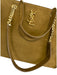 Saint Laurent Brown Suede leather Chain Strap Fringe Zip Close Top Handle Bag Brown / Medium