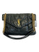 Saint Laurent Black Leather Flap Monogram Puffed Chain Strap Bag Black / Medium