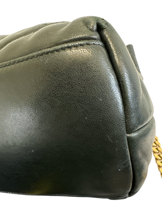 Saint Laurent Black Leather Flap Monogram Puffed Chain Strap Bag Black / Medium