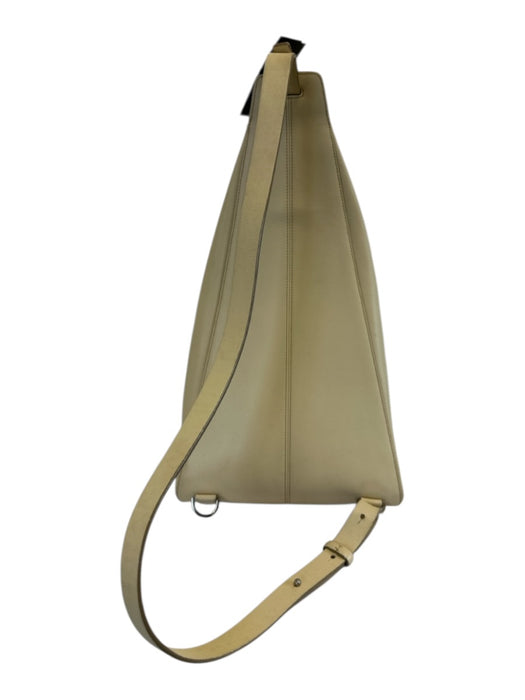 Loewe Cream Leather Silver Hardware Zip Close Zip Pocket sling back Bag Cream / Medium