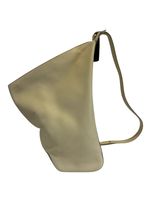 Loewe Cream Leather Silver Hardware Zip Close Zip Pocket sling back Bag Cream / Medium