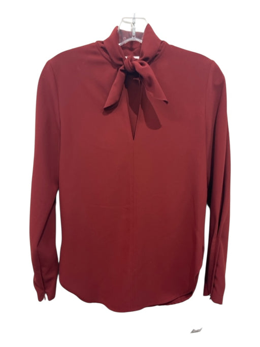 See By Chloe Size 34 Burgundy Red Polyester Tie V Neck Long Sleeve Top Burgundy Red / 34