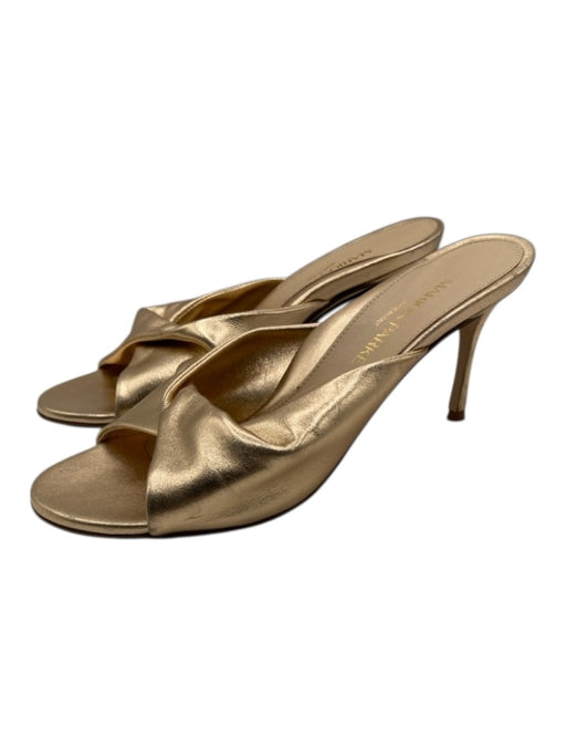 Marion Parke Shoe Size 36 Rose Gold Leather Twist Detail Open Toe Mule Sandals Rose Gold / 36