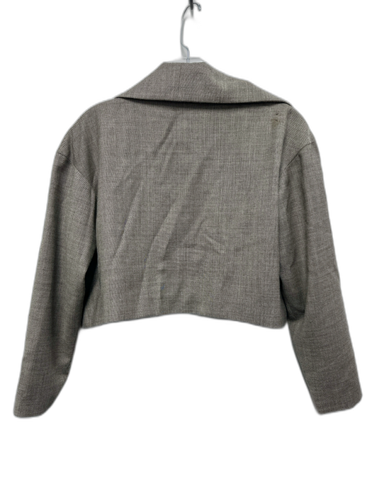 Carolina Herrera Size 2 Taupe Biege Wool Pockets Shawl Collar Open Front Jacket Taupe Biege / 2